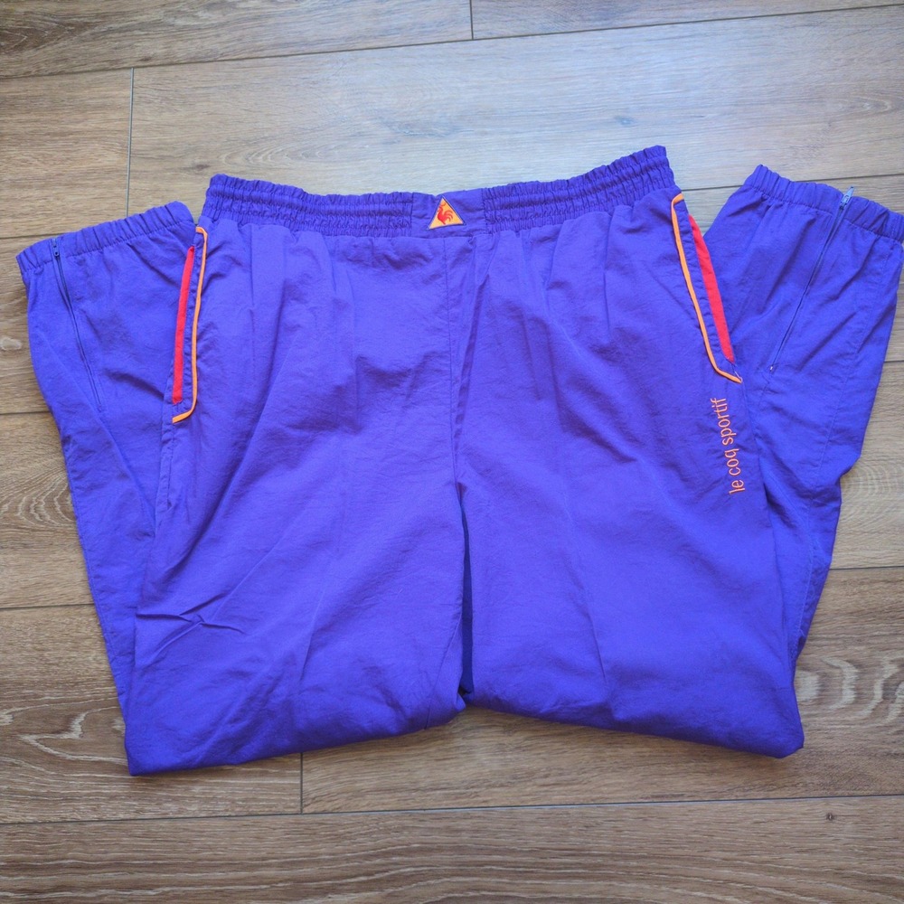 Vtg 90s Le Coq Sportif Colorblock Tracksuit Purple Orange Red Colorful Set M - Picture 11 of 15